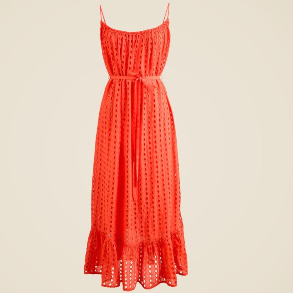 J. Crew Oval eyelet midi dress Size L